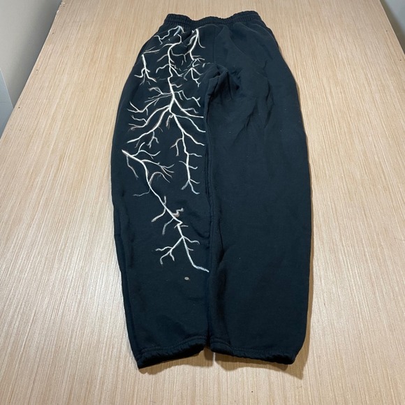 Fruit of the Loom Pants - Fruit of the Loom Sweatpants Women Black Lightning Bolt Graphic Joggers S